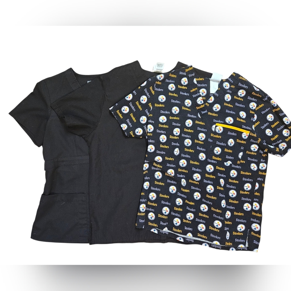 Bundle of 3 NFL Pitts Steelers Scrub Tops